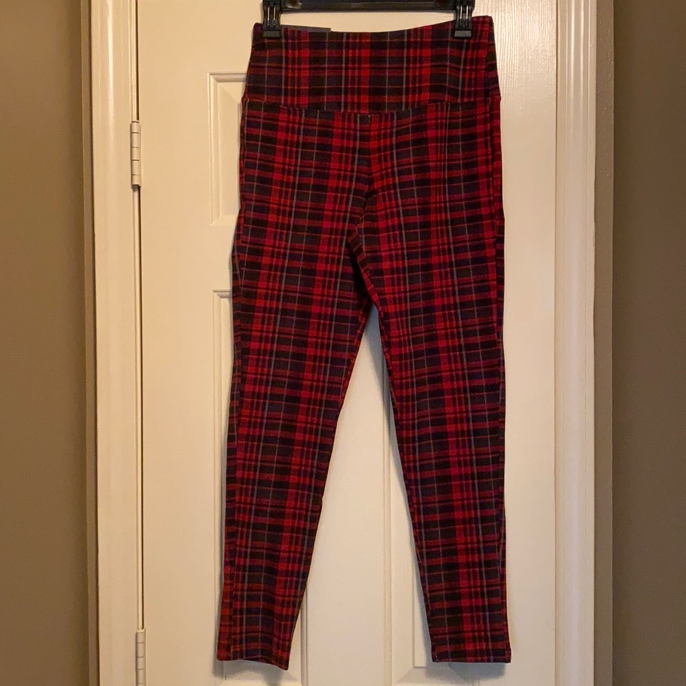 Casablanca Red Plaid leggings Sm